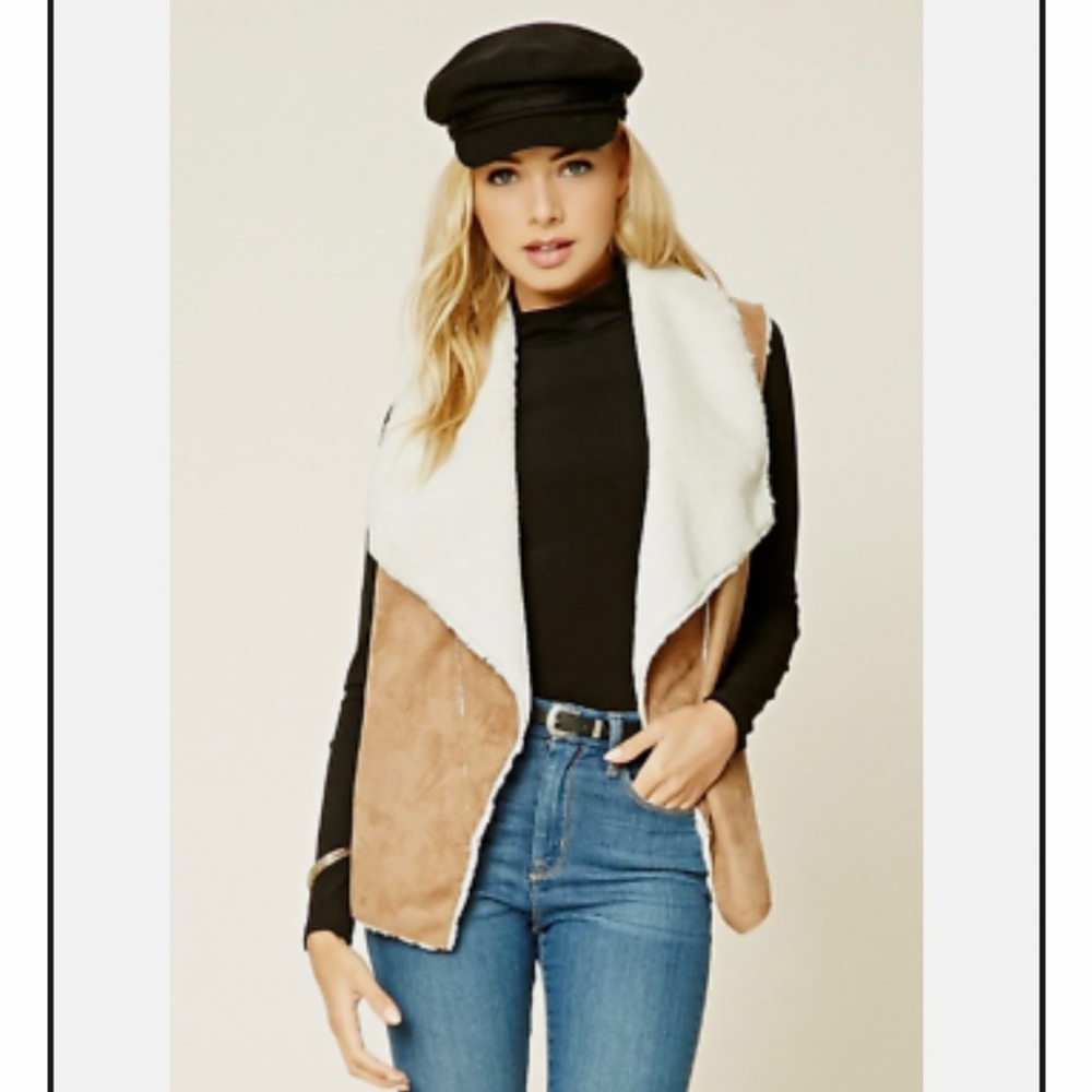Forever 21 Tan and Cream Vest